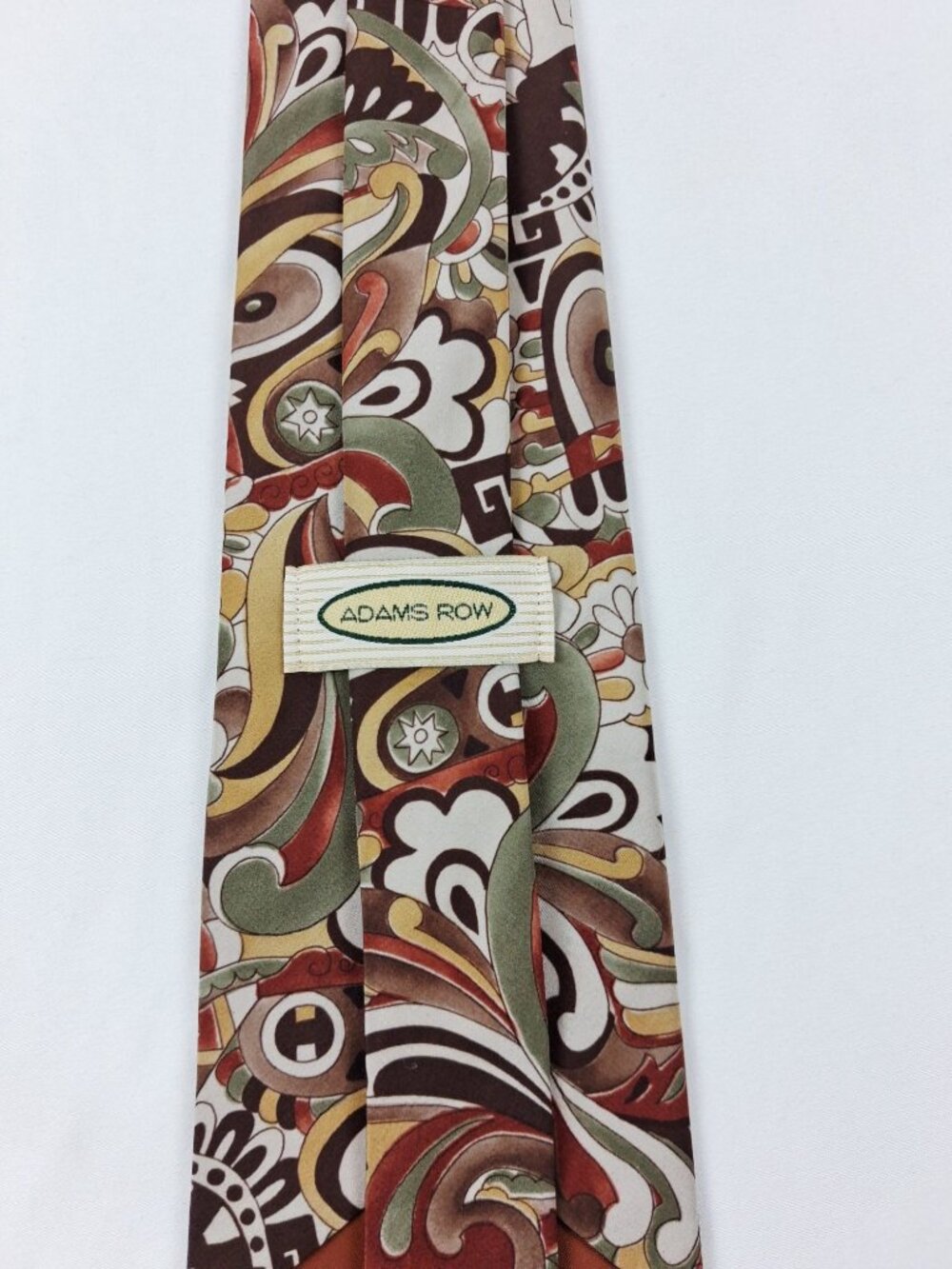 Vintage Adams Row Mens Paisley Abstract Floral Tie Multicolor 57" L - Picture 4 of 10